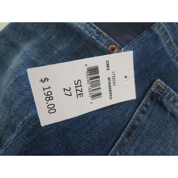 DL1961 Patti Women Sz 27 Blue High Rise Straight Frayed Hem Maternity Pants $198 - Picture 6 of 9